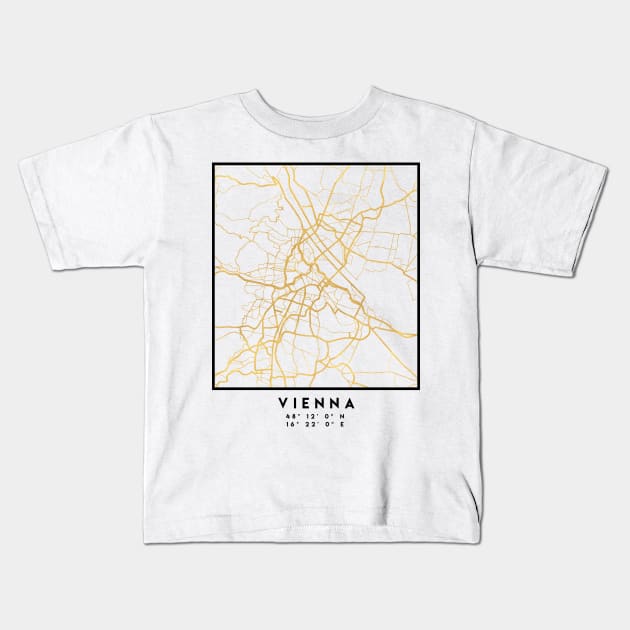 VIENNA AUSTRIA CITY STREET MAP ART Kids T-Shirt by deificusArt